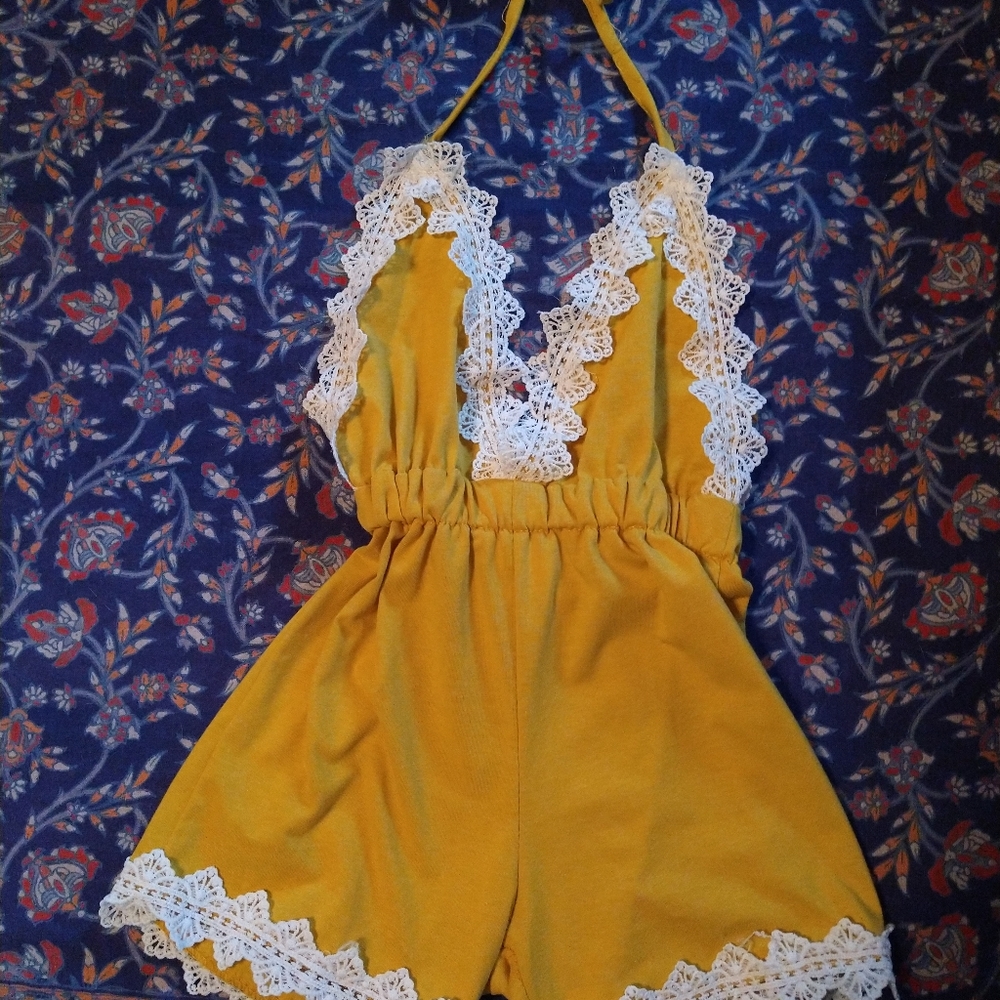 Adorable gold baby romper